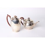 A silver teapot and coffee pot, each bearing engraved initials, F.C Richards, Birmingham, 1936,