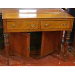 A George IV mahogany writing desk, lacking upper section, 108cm wide
