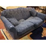 A Victorian style blue upholstered two seater sofa 'Wesley Barrell' 200cm length