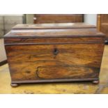 A Regency rosewood tea caddy