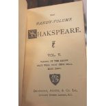 A complete set of twelve vols of leatherbound handy Shakespeare books