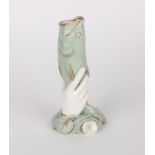 A Minton Celadon ground fish vase, 22cm high