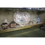 A selection of Oriental and European ceramics to include an ironstone platter, Royal Doulton