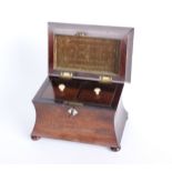 A Victorian rosewood tea caddy, with a rosewood sewing/jewellery box