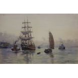 David Martin, British, 19th/20th century‘Toil of the Bank’WatercolourSigned and inscribed lower