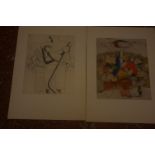 A group of seven abstract offset lithographs, unframed