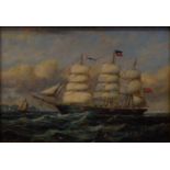 After James E. Butterworth Three-masted Sailing Ship Coloured print16.5 x 11cm Together with two