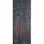 Fulvio Platinetti (b1928) Fiozi and The Woods A pair of oils on boardSigned at lower left70 x 28 cm