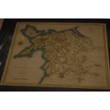 John Cary hand coloured map of North Wales, John Blau hand coloured map of Buckinghamshire ,