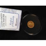 US Civil War gold dollar 1.67g in display box, year 1861