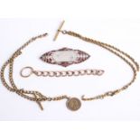 A collection of jewellery comprising; a Middle Eastern rock crystal and garnets, a pierced shaped-