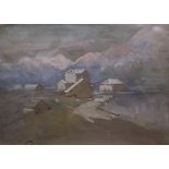 Francis A.W.T. Armstrong, RBA RWA (1849-1920)Alpine Scene Watercolour 19.5 x 28cm