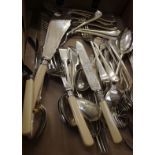 Silver plate; table flatware, knives and other plated items