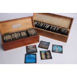 An extensive collection of colour and black and white glass photographic slides, covering almost all