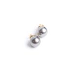 A pair of black south sea/Tahitian cultured pearl stud earrings, each cultured-pearl approx 9.9 mm