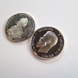 Russia Catherine I silver Patina, year 1762 and Russia Nicholas II silver Patina, year 1894