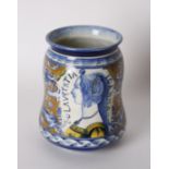 An Italian Maiolica alborelli vase, 24cm