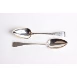 Silver: A pair of OEP table spoons (London 1814) 3.7g monogrammed