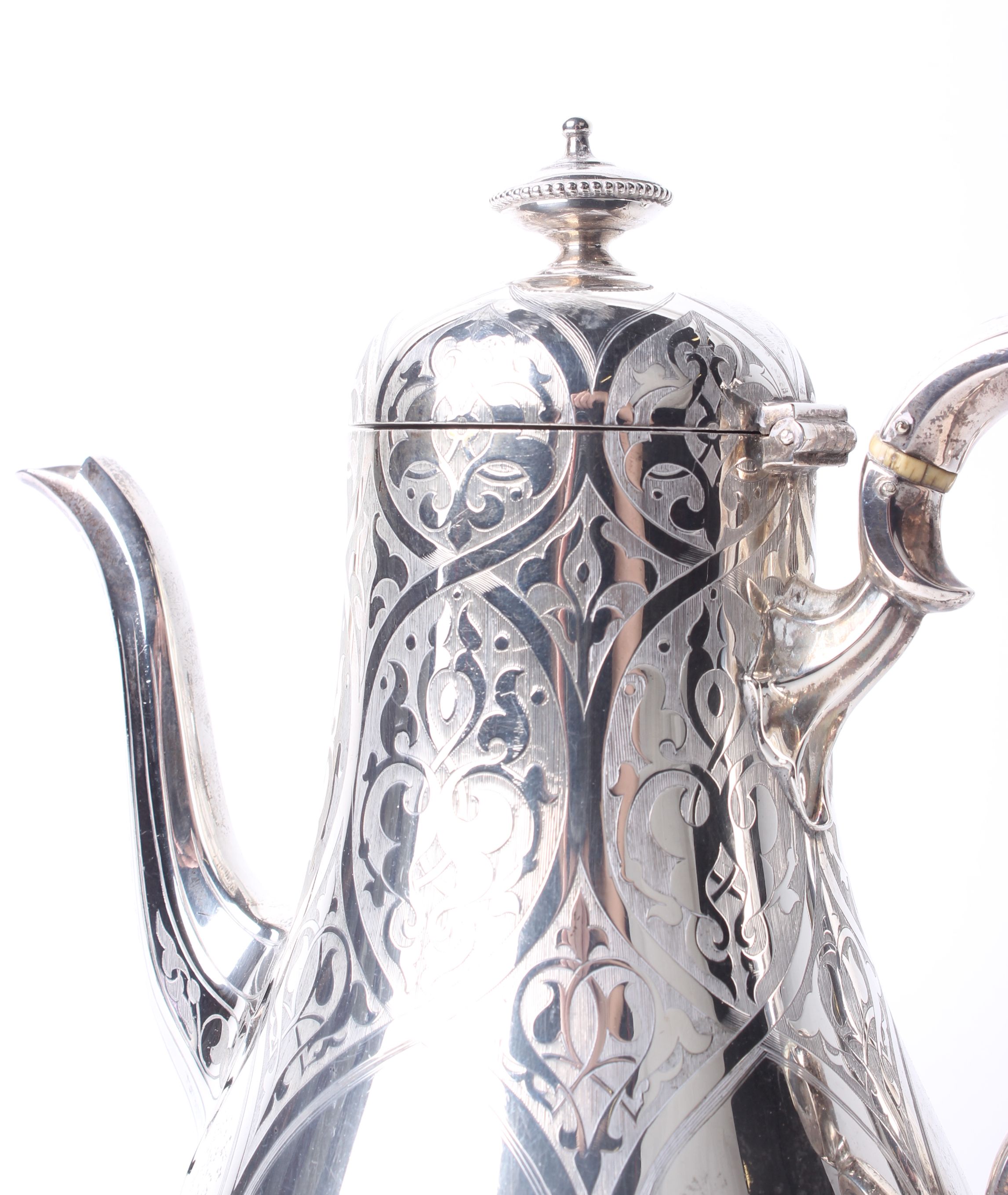 A Victorian silver three part service Edward & John Barnard, London each with engraved decoration, - Image 2 of 2