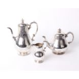 A Victorian silver three part service Edward & John Barnard, London each with engraved decoration,