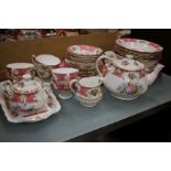 A Royal Albert 'Lady Carlyle' bone china part tea and dinner service, approximately 44 pieces