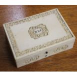 A carved Chinese rectangular ivory box