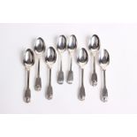 Silver: A set of six fiddle and thread teaspoons (London 1973) and a pair of fiddle pattern