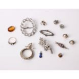 A paste set round locket, a similar Fura brooch, a collection of costume jewellery, plus other items