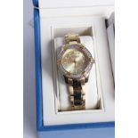 Ingersoll Gem Series Quartz, a gold plated round bracelet watch, golden dial with dot numbers and