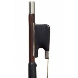 An English Silver-Mounted Cello Bow by James Tubbs Stamped: ...BBS Round stick Weight: 83g Head