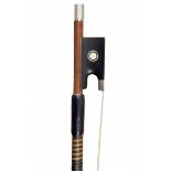 A Silver-Mounted Violin Bow by W. E. Hill & Sons Stamped: W. E. Hill & Sons Round stick Weight: 59g