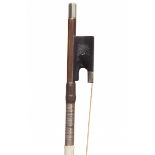 An English Silver-Mounted Violin Bow by J. Tubbs Stamped: Jas Tubbs Round stick Weight: 58g