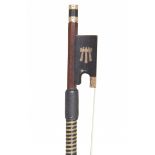 An English Chased Gold-Mounted Violin Bow by Malcolm Taylor Stamped: Malcolm M. Taylor Octagonal