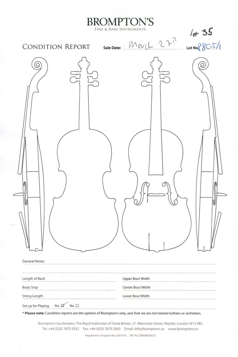 ** A Fine Italian Violin by Ansaldo Poggi, Bologna 1935 Bearing the original label: Ansaldo Poggi da - Image 4 of 4