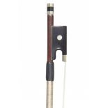 A Nickel-Mounted Violin Bow Faintly stamped: Chanot Chardon Paris Round stick Weight: 54g Good