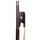 * A French Silver-Mounted Cello Bow by Eugene Sartory Stamped: E Sartory a Paris Round stick Weight: