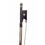 A French Silver-Mounted Violin Bow by A. Lamy Pere Stamped: A. Lamy a Paris Round stick Weight: 63g