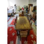 oak Refectory Table & 8 matching chairs
