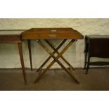 A late 19th century mahogany butlers tray on stand