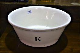 A 19th Century Curds , Semi porcelain bowl. 16" in diameter