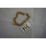 9ct gold belcher chain ladies bracelet with heart clasp