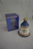 Boxed bells extra special whisky decanter, queens mothers 100th year anniversary