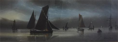 2 nautical watercolour prints of the east coast signed by a Garman Morris
