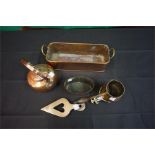 Quantity of brass & copper ware including Victorian brass Trivets, Kettle etc.