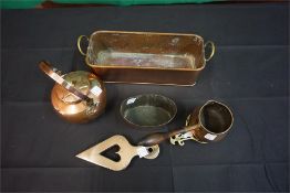 Quantity of brass & copper ware including Victorian brass Trivets, Kettle etc.