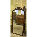 Mahogany framed 19th century cheval mirror without stand.