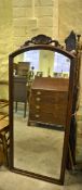 Mahogany framed 19th century cheval mirror without stand.