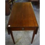 19th century mahogany Pembroke table with single drawer (alterations)