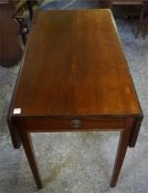 19th century mahogany Pembroke table with single drawer (alterations)