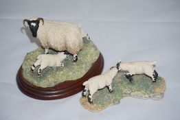 Border Fine Arts, "Double Take" by D Walton (Ewe & 2 Lambs) and "Head to Head" by D Walton (2 Lambs)